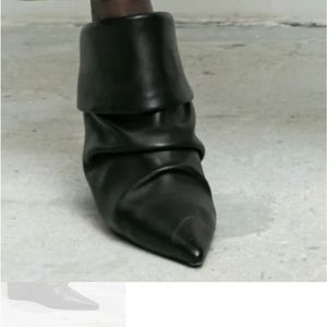 TRENDY 2024 BLACK WEDGE GENUINE LEATHER ITALIAN MADE KNEE HIGH BOOTS SIZE 6.5-7